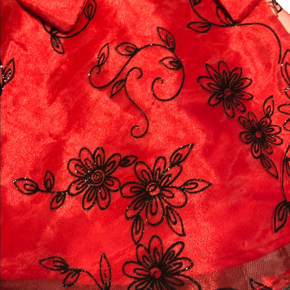 Baby Girls Formal Dress Christmas Holiday Red & Black Velvet 12 Months - Picture 5 of 6